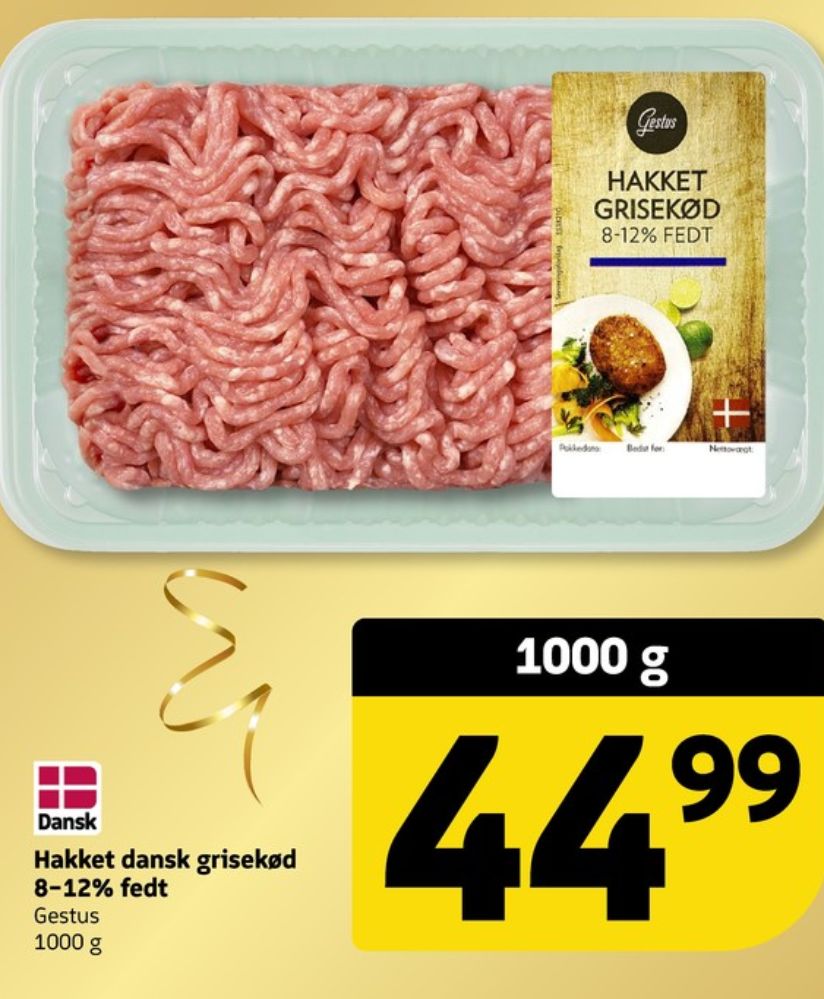 Gestus, Hakket grisekød 8-12%