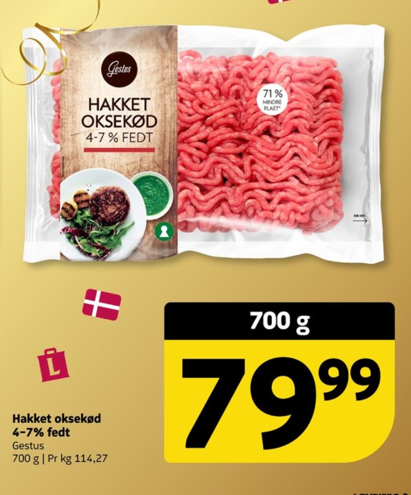 Gestus, Hakket oksekød 4-7%