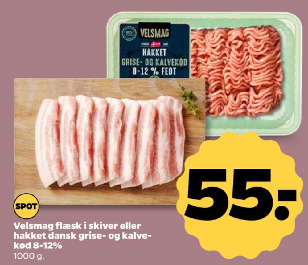 Velsmag, Hakket kalv og grisekød 8-12%