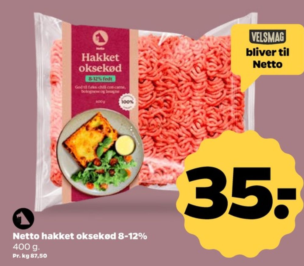 Netto, Hakket oksekød 8-12%