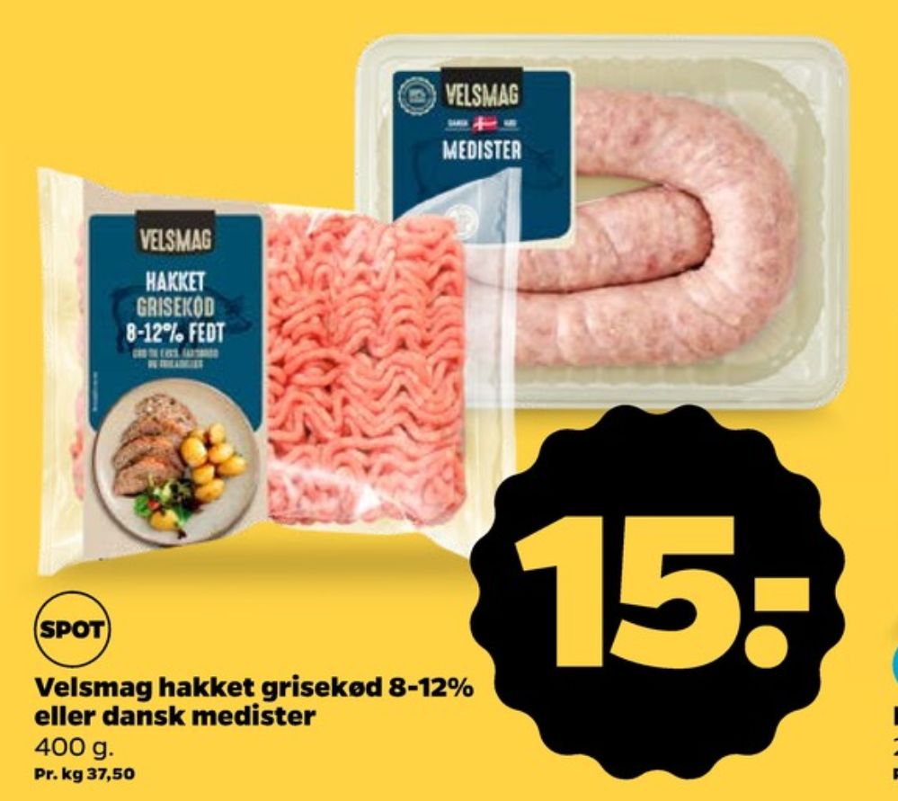 Velsmag, Hakket grisekød 8-12%