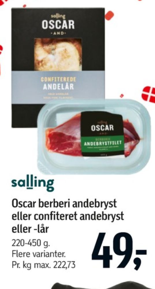 Salling Oscar, Confiteret Andelår
