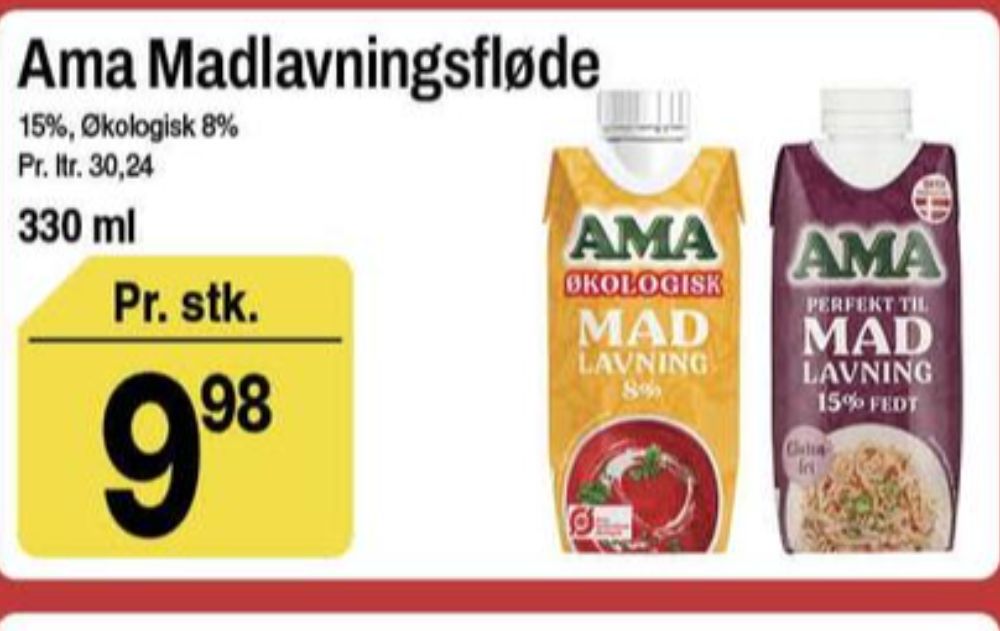 Ama, Madlavningsfløde 8%