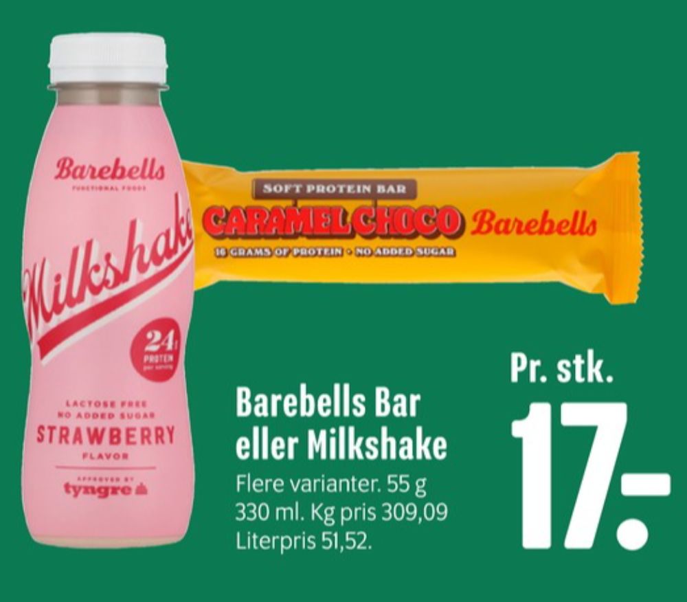 Barebells, Milkshake Strawberry