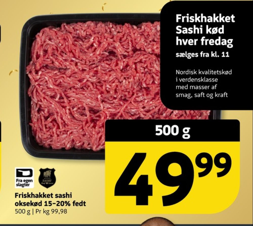 Hakket oksekød 15-20%