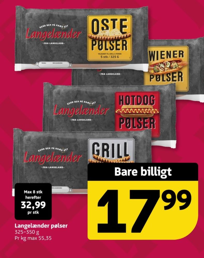 Langelænder, Grillpølser