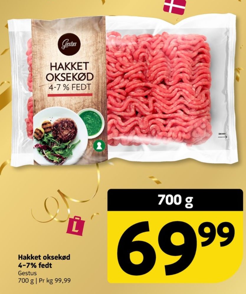 Gestus, Hakket oksekød 4-7%