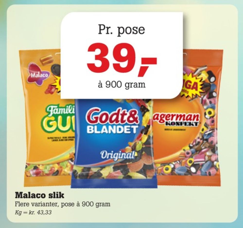 Malaco Godt & Blandet, Slikposer