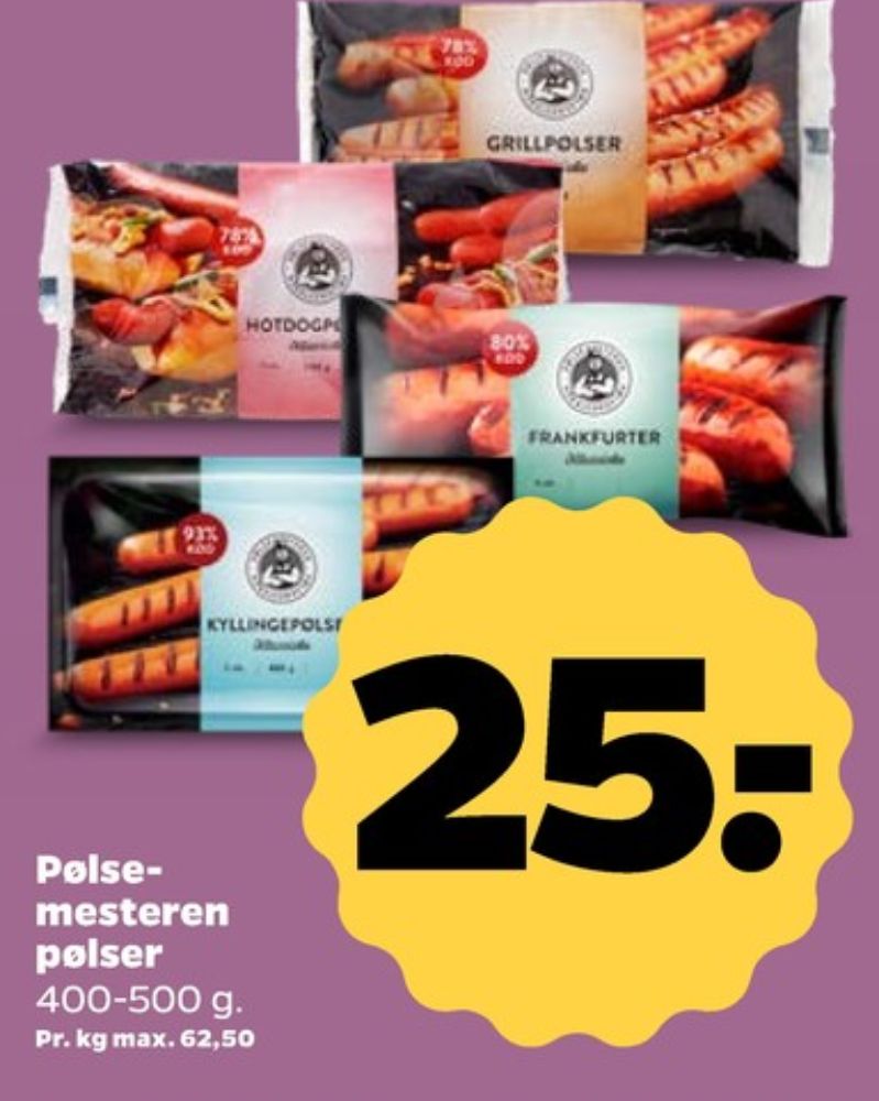 Pølsemesteren, Hotdogpølser