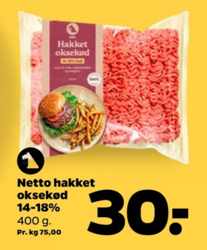 Netto, Hakket oksekød 8-12%