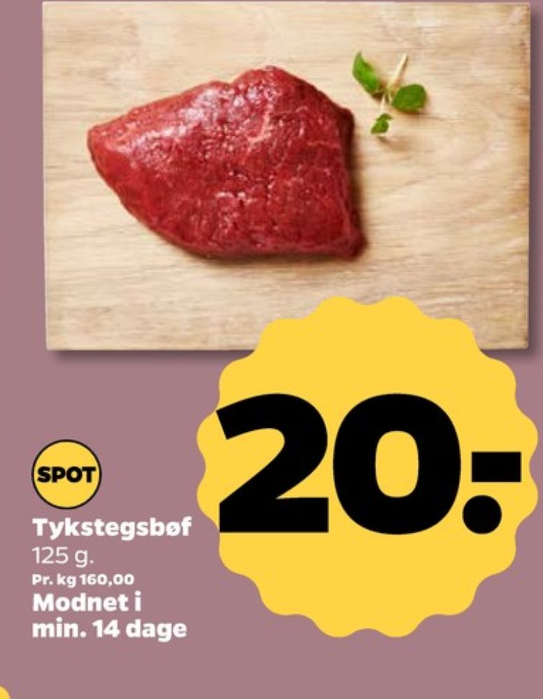 Velsmag, Oksetykstegsbøffer
