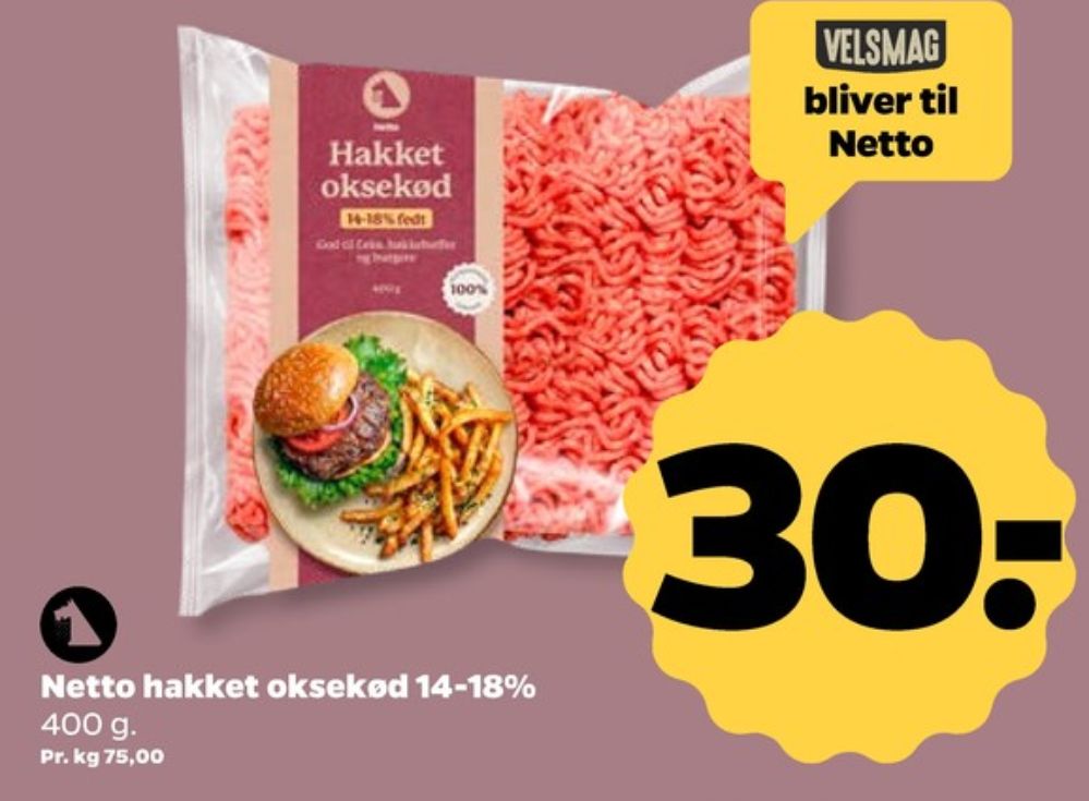 Netto, Hakket oksekød 8-12%