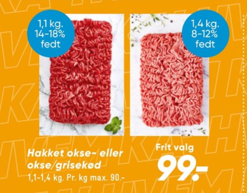 Hakket grise og okskød 8-12%