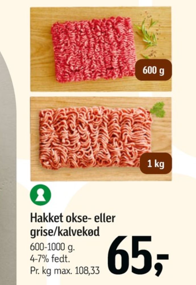 Hakket oksekød 4-7%