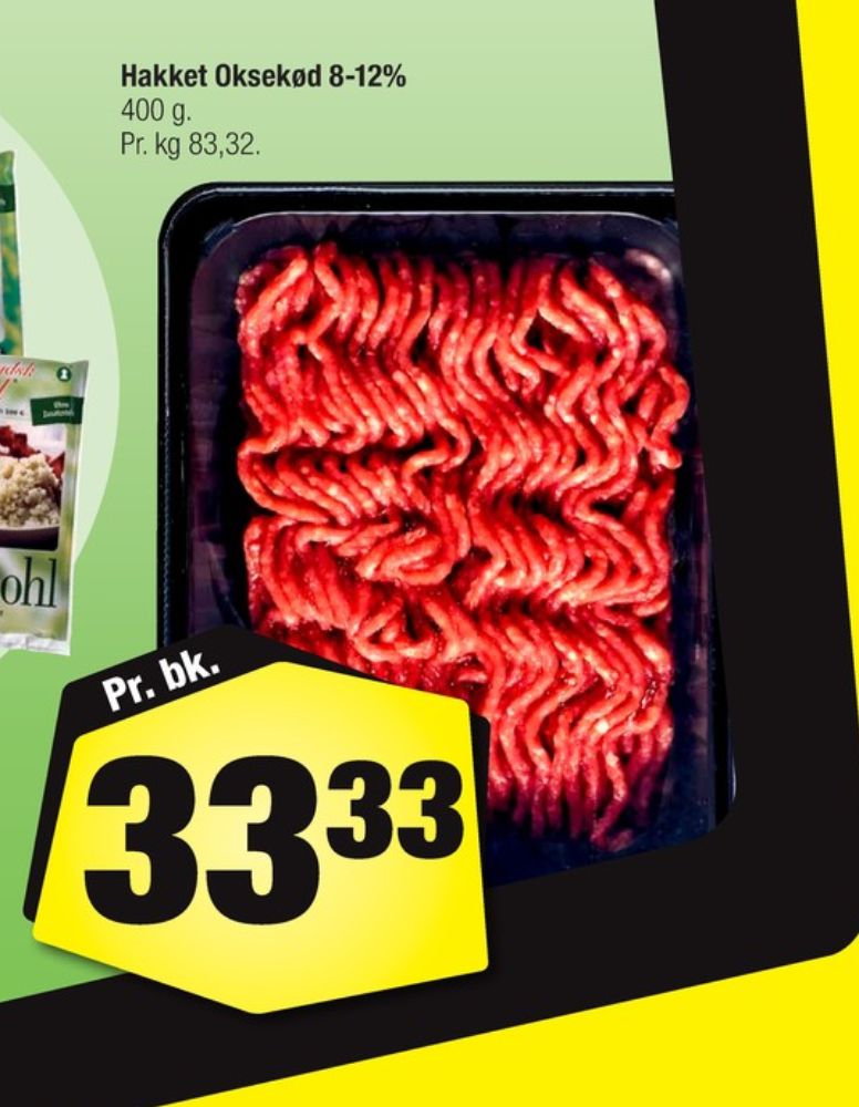 Hakket oksekød 8-12%