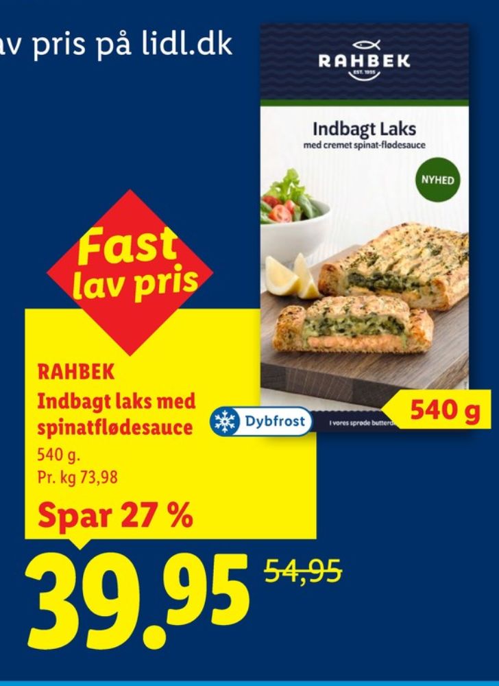 Rahbek, Indbagt Laks med cremet spinat-flødesauce