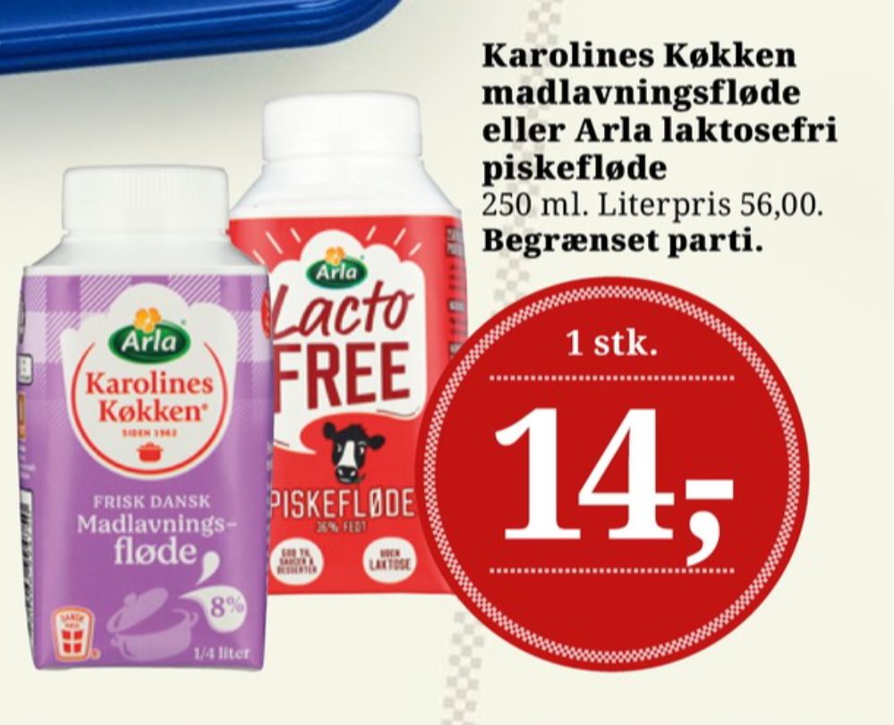 Karolines, Madlavningsfløde 8%