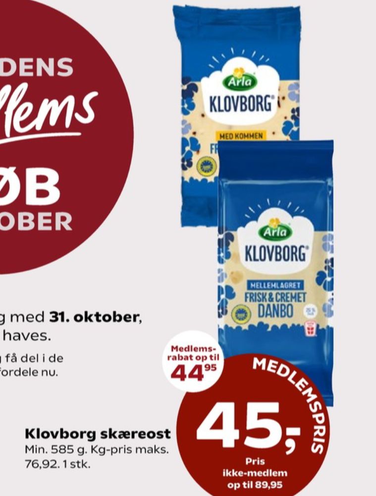 Klovborg, Skæreost Danbo Mellemlagret