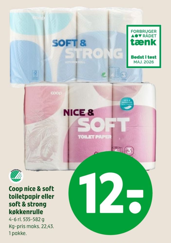 Coop Nice & Soft, Toiletpapir