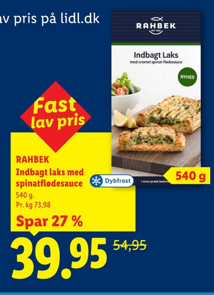 Rahbek, Indbagt Laks med cremet spinat-flødesauce