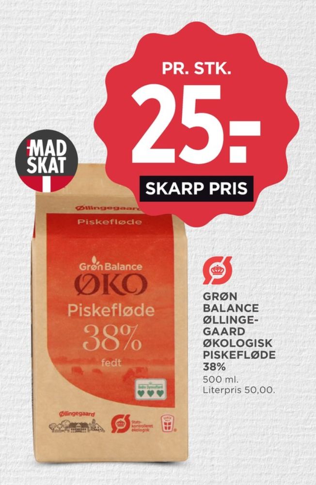 Grøn Balance Øllingegaard, Piskefløde 38%
