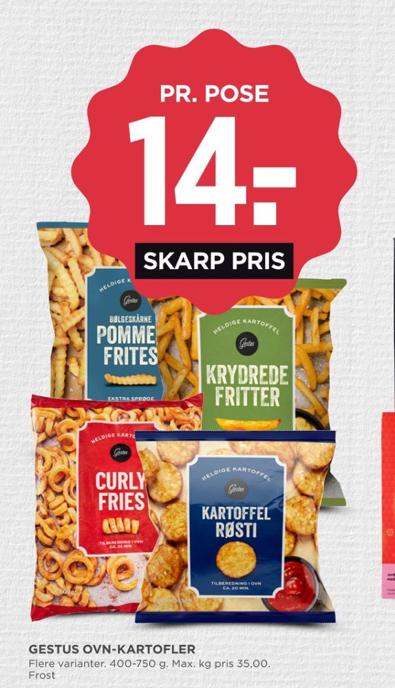 Gestus, Pommes Frites Bølgeskårne