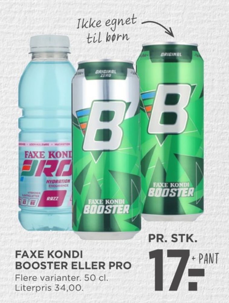 Faxe Kondi Booster Original Zero, Energidrik