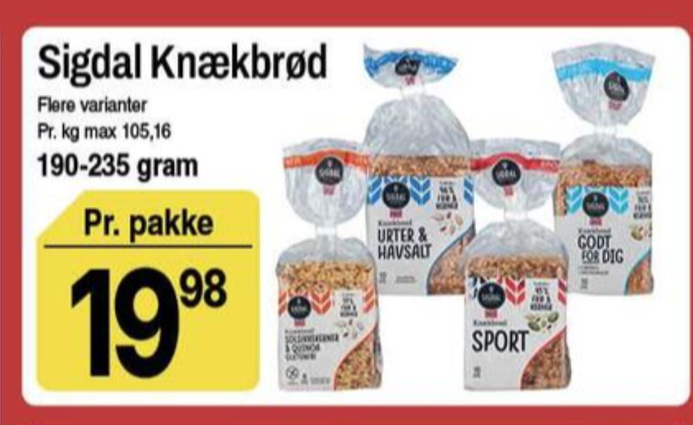 Sigdal, Urter & Havsalt knækbrød