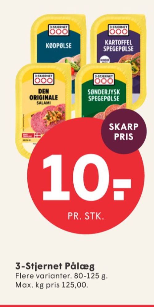 3-stjernet Gul bordpak, Kødpølse