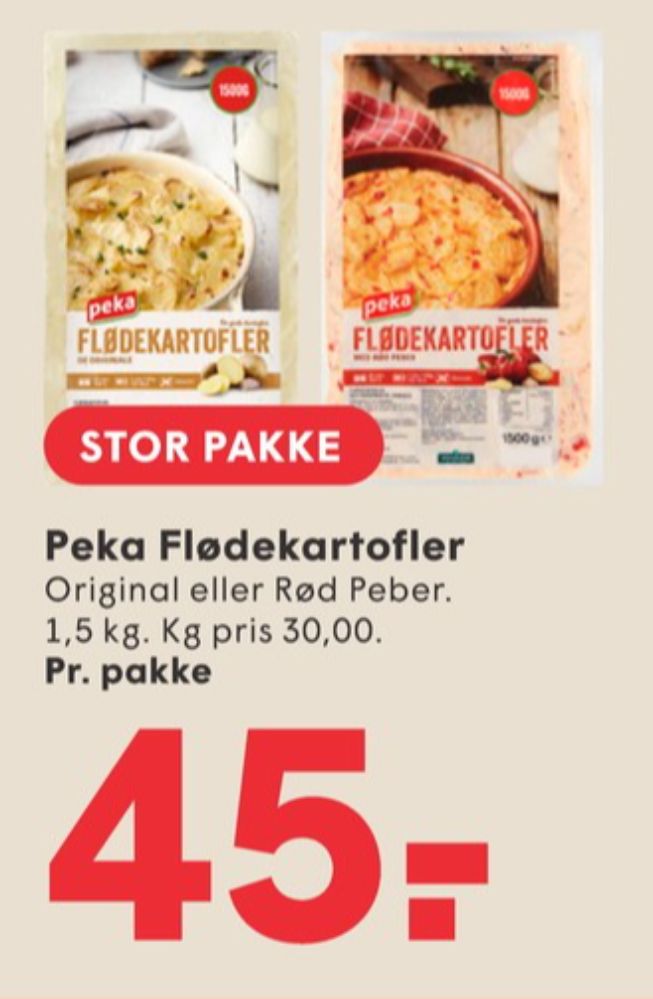 Peka, Flødekartofler med peberfrugt