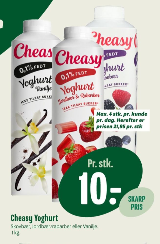 Cheasy, Jordbær & Rababer Yoghurt 