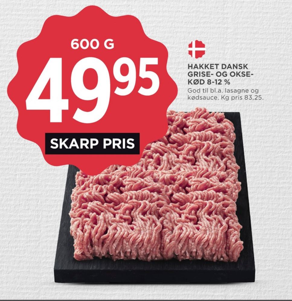 Hakket grise og okskød 8-12%