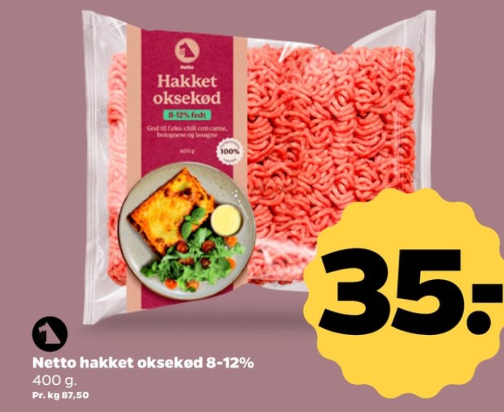 Netto, Hakket oksekød 8-12%