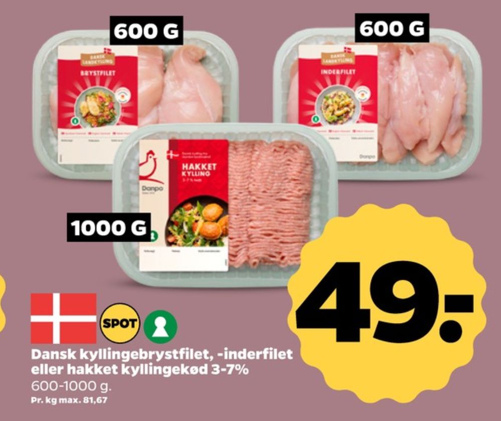 Danpo, Hakket kylling 3-7%