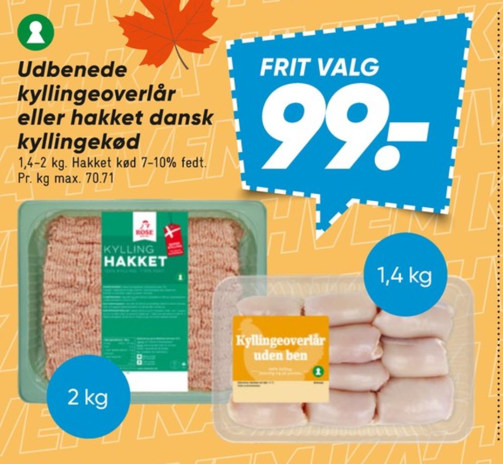 Rose, Hakket kylling 7-10%