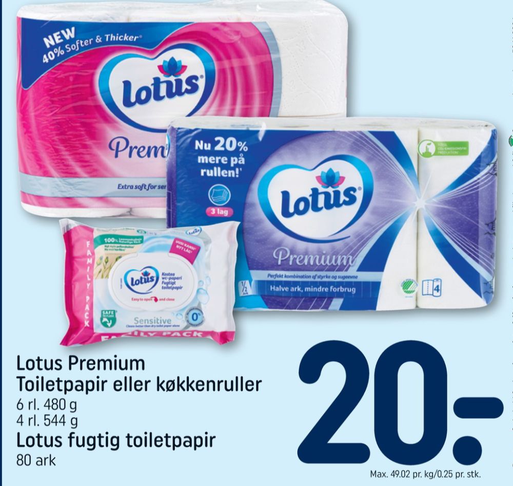 Lotus Moist Sensitive, Fugtigt toiletpapir
