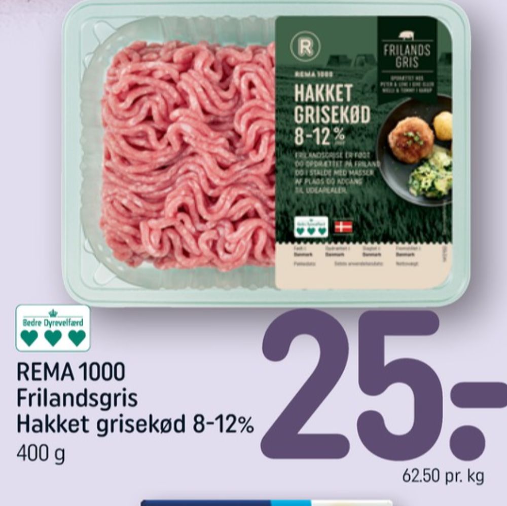 Rema 1000, Hakket grisekød 8-12%