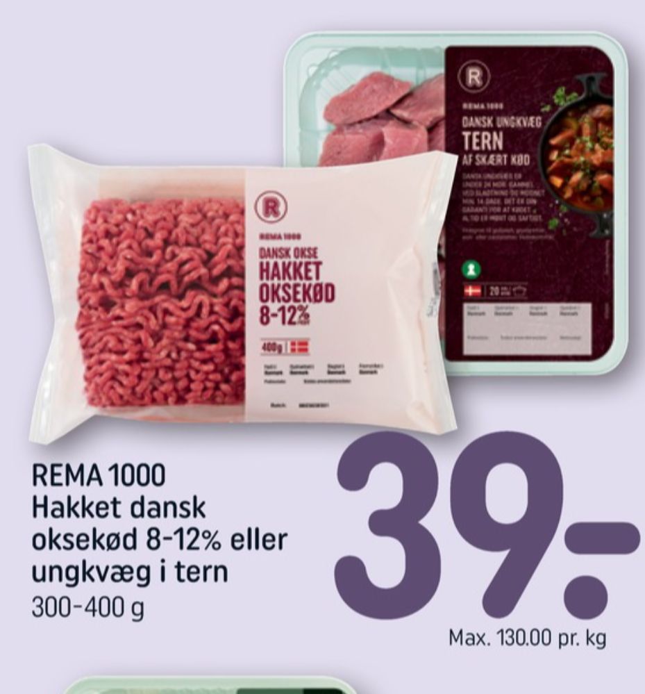 Rema 1000, Hakket oksekød 8-12%