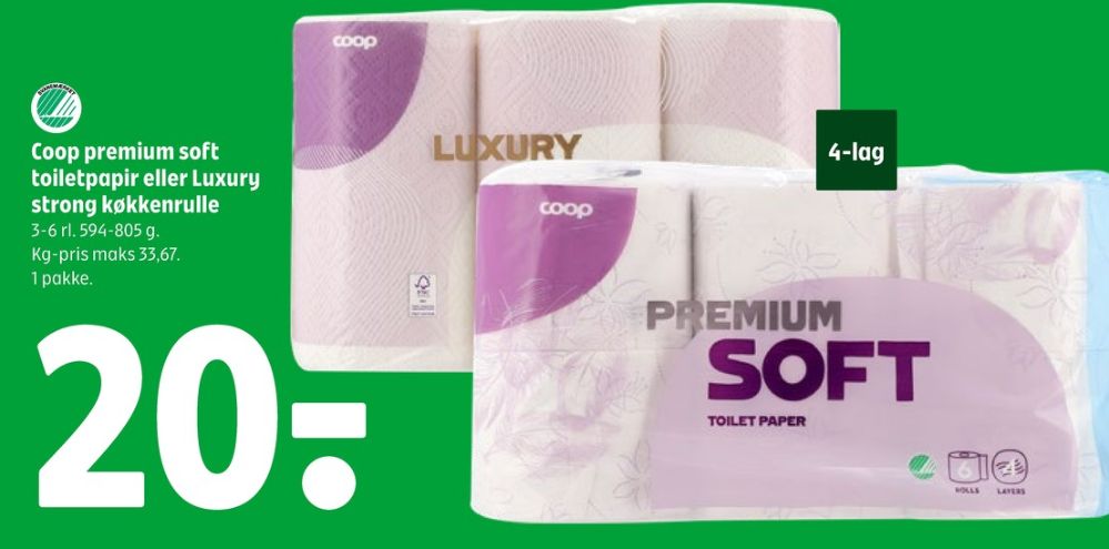 Coop Premium Soft, Toiletpapir