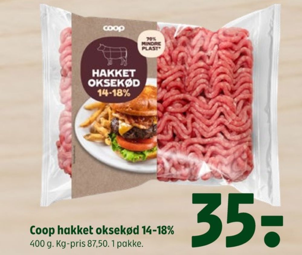 Coop, Hakket oksekød 14-18%