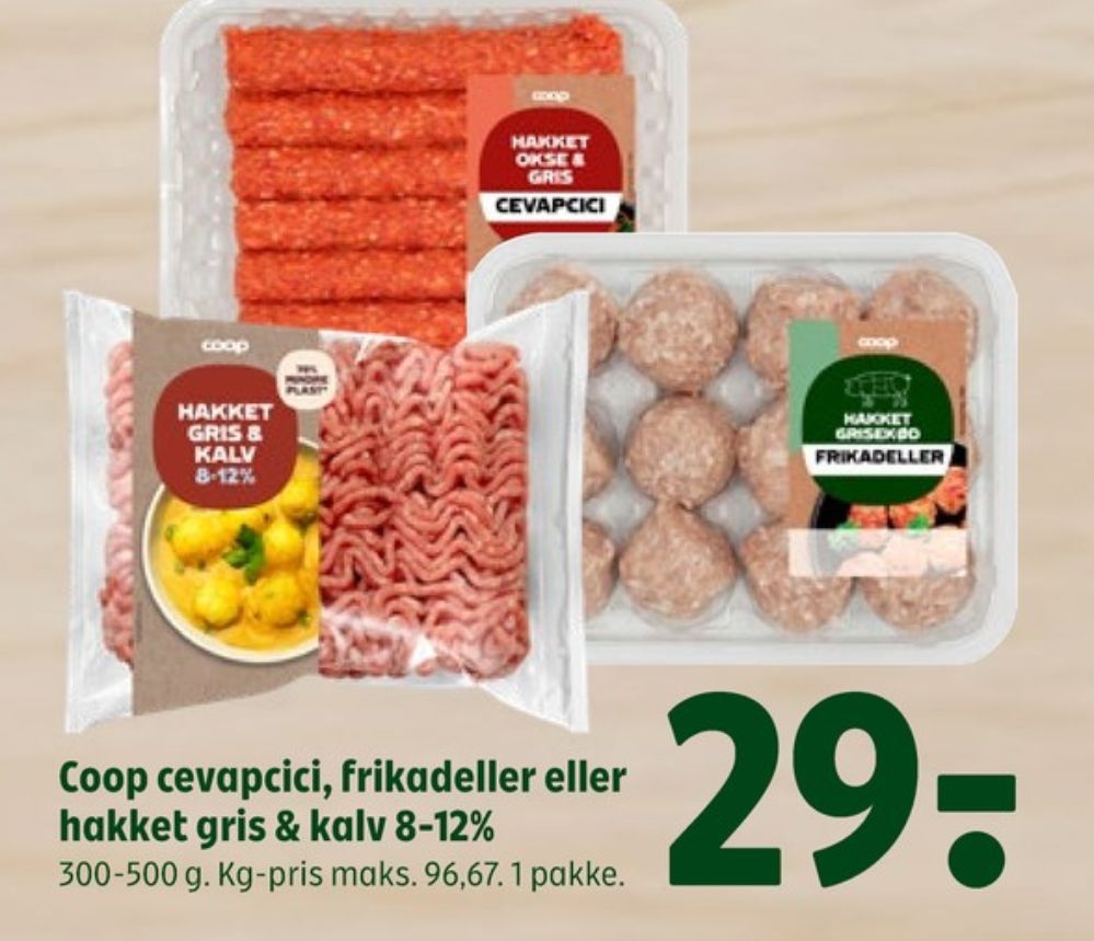 Coop, Hakket kalv og grisekød 8-12%