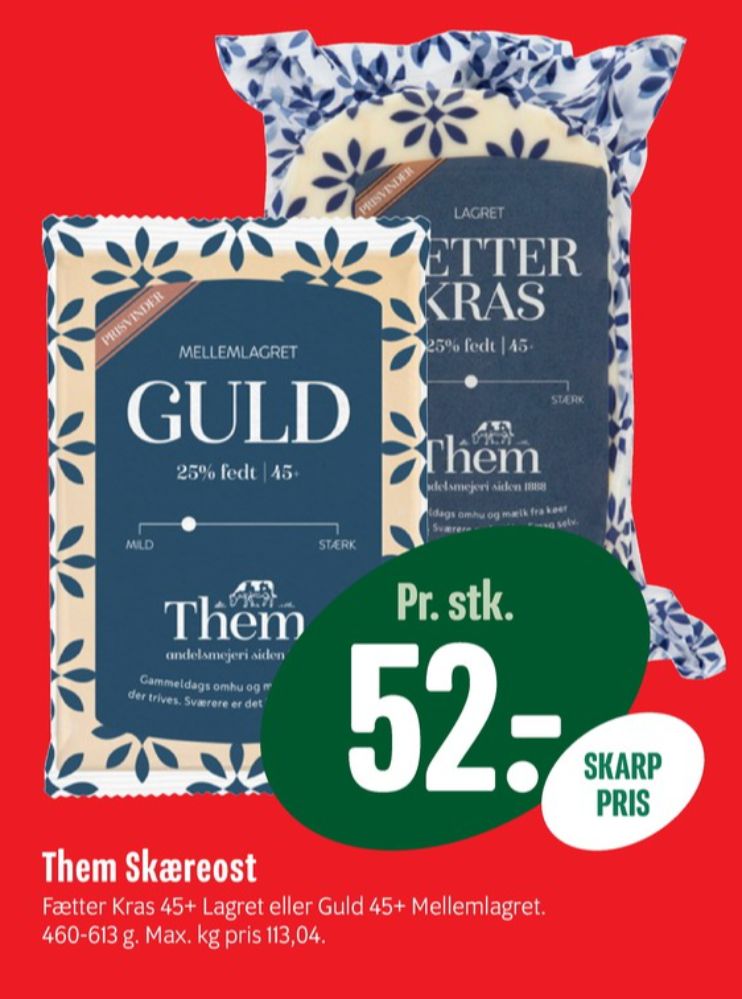 Them Ost, Skæreost Guld Mellemlagret