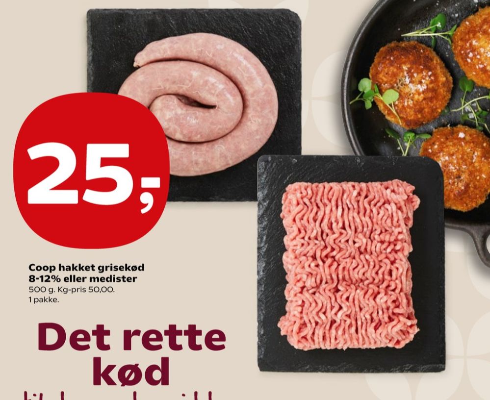 Coop, Hakket grisekød 8-12%