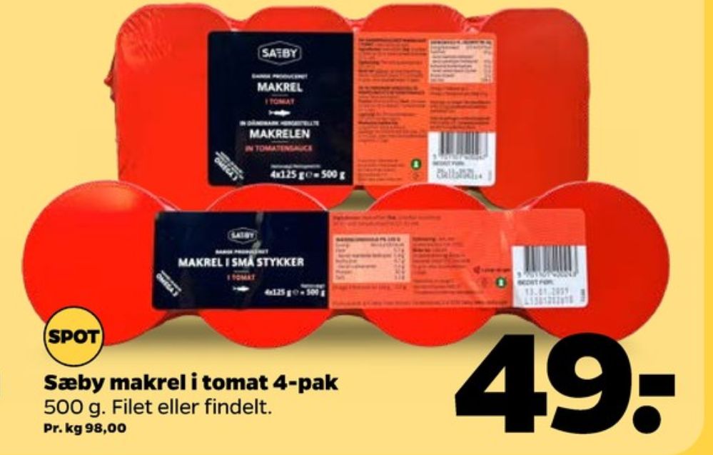 Sæby, Makrel i Tomatsauce