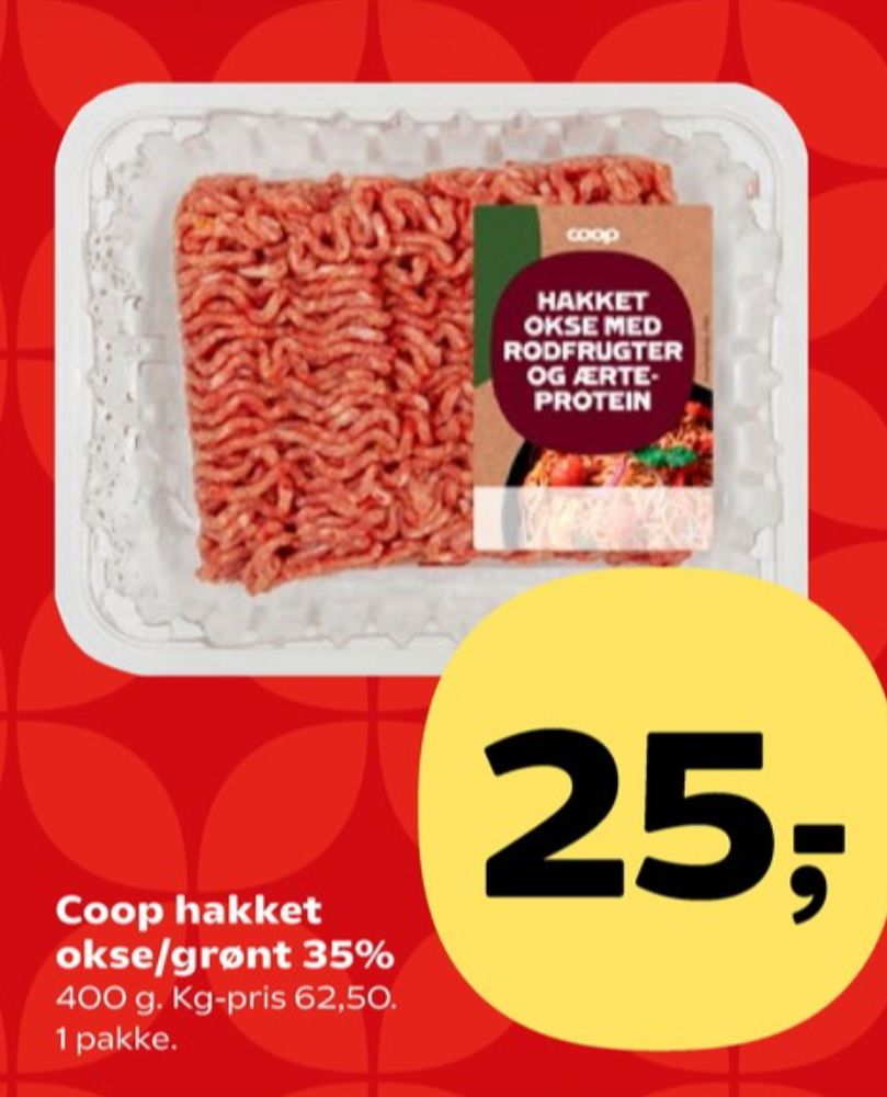 Coop, Hakket oksekød med rodfrugter & ærteprotein