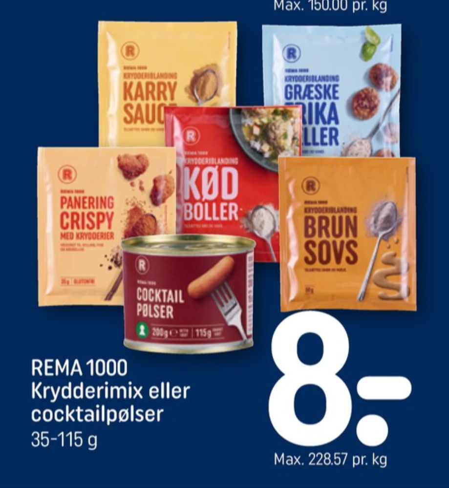 Rema 1000, Cocktailpølser