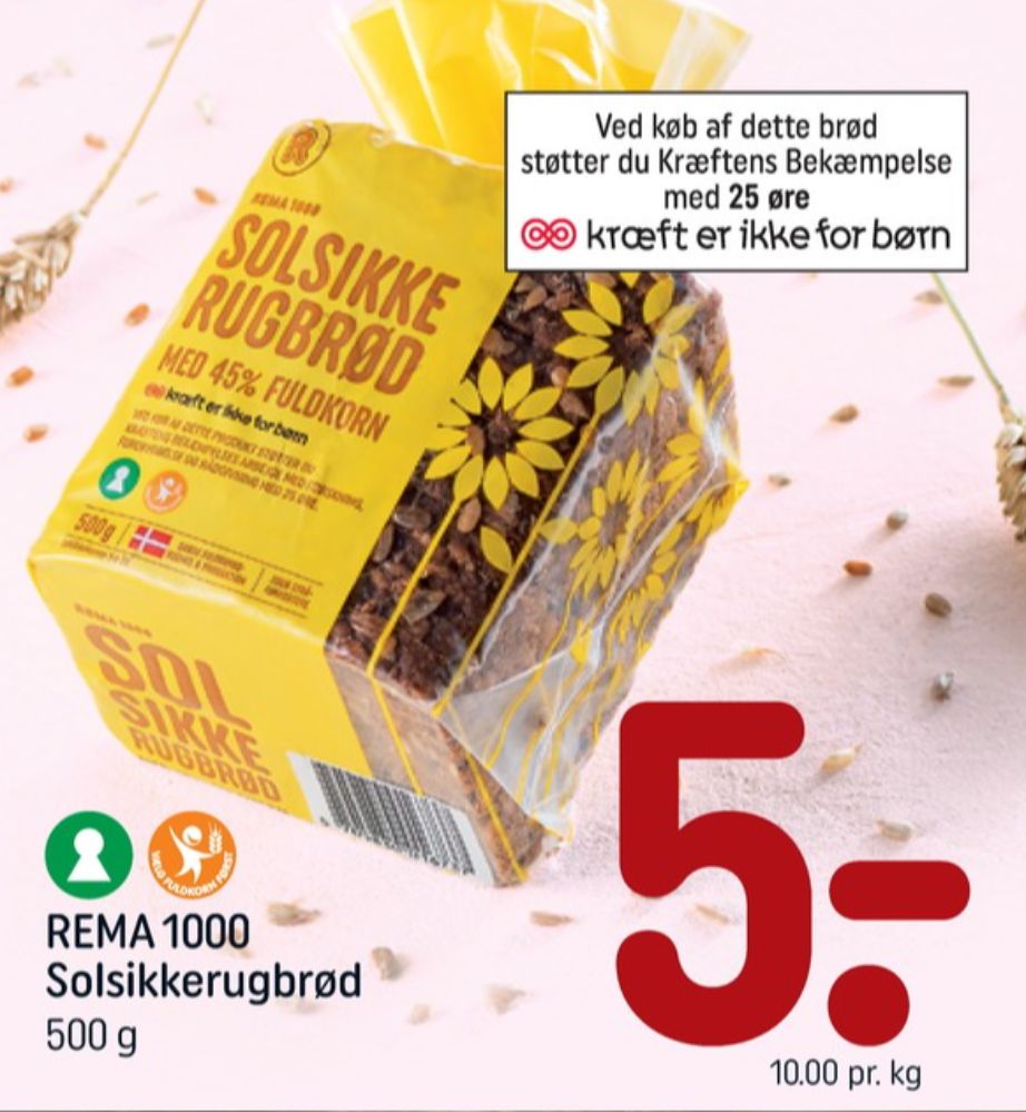Rema 1000, Solsikkerugbrød