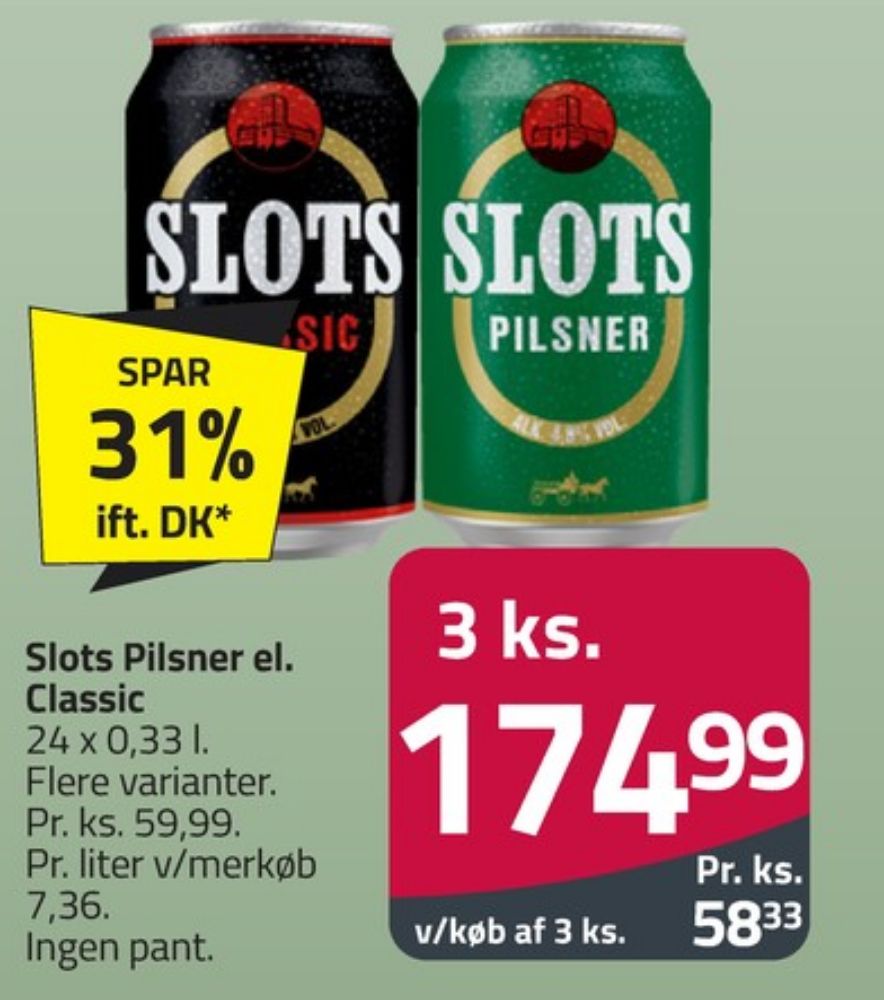 Slots Classic, Øl 24 pk.