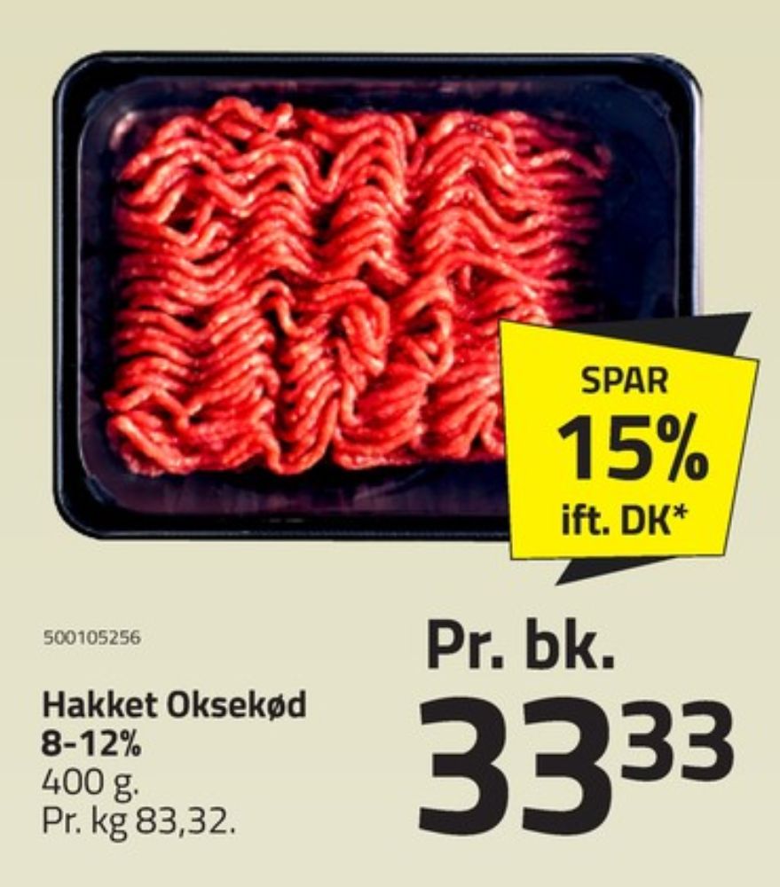 Hakket oksekød 8-12%