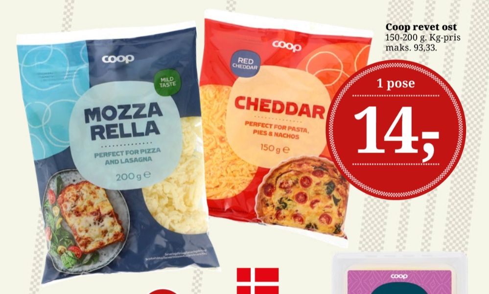 Coop, Revet ost Mozzarella